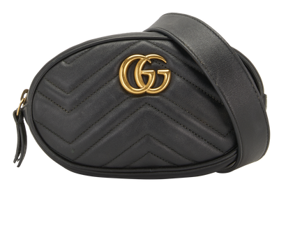 GG Marmont Quilted Belt Bag, &pound;320, Handbags, Black, Leather, Front view